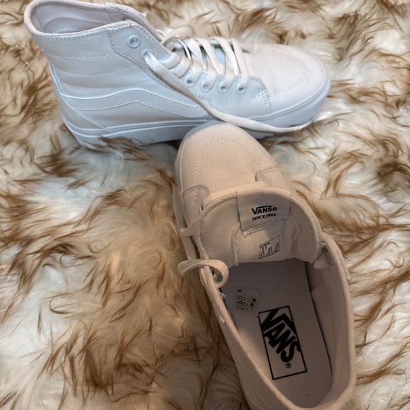 Vans Sk8-Hi Stacked Platform Canvas True White Sneakers Women New - Picture 4 of 5